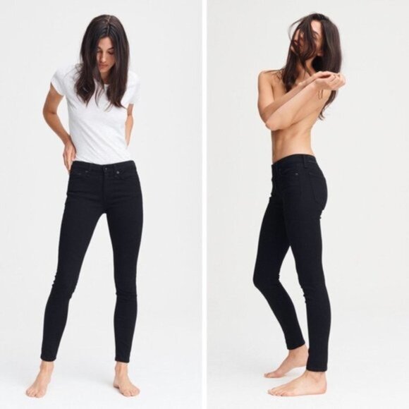 Rag & Bone Cate Mid Rise Skinny No Fade Black - Picture 1 of 9